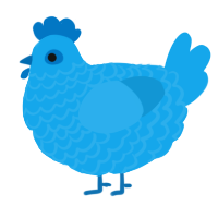 A sky chicken with a lace pattern