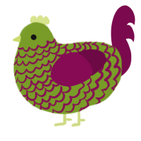 Swiss Chard, a chartreuse and wine chicken with a lace pattern