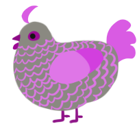 A ash and orchid chicken with a lace pattern