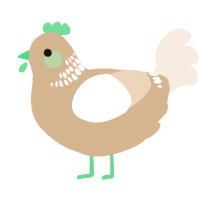 A beige and cream chicken with a neck-band pattern