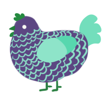 Xiao, a overcast and mint chicken with a lace pattern