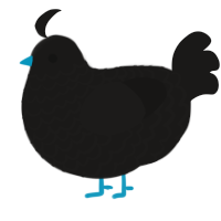 Ghost, a sable chicken with a lace pattern