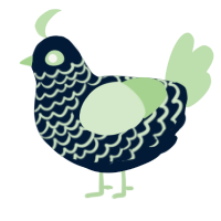 A tumblr and gluppy chicken with a lace pattern