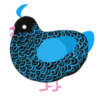 Posca Paint Pen, a black and sky chicken with a double-lace pattern