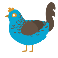 A cerulean and bark chicken with a half-lace pattern
