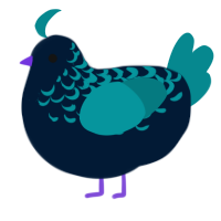 A tumblr and teal chicken with a half-lace pattern