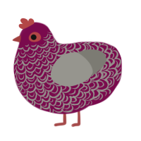 Cinders, a wine and ash chicken with a double-lace pattern