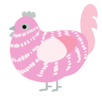 Sweater, a pink and rose chicken with a bar pattern