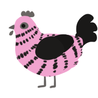 (unnamed), a pink and sable chicken with a bar pattern