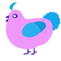 A lavender and sky chicken