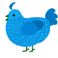 A sky and sapphire chicken with a lace pattern
