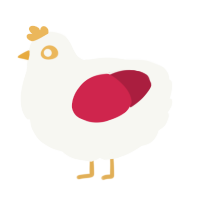 A white and crimson chicken