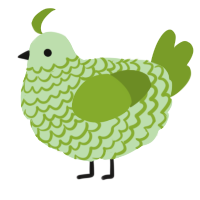 A gluppy and chartreuse chicken with a lace pattern