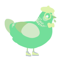 A spring and gluppy chicken with a neck-band pattern