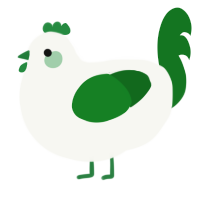 A white and leaf chicken