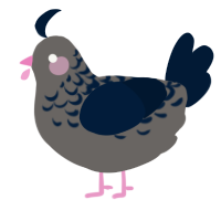 A grey and tumblr chicken with a half-lace pattern