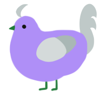 Grape Juice, a lilac and silver chicken