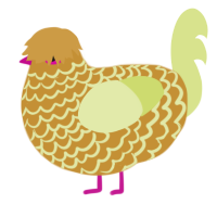 A gold and lemon chicken with a lace pattern