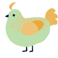 A gluppy and honey chicken with a half-lace pattern