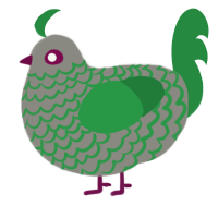 Mossy Cobblestone, a ash and viridian chicken with a lace pattern
