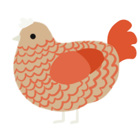 (unnamed), a beige and vermilion chicken with a lace pattern