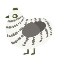(unnamed), a white and grey chicken with a bar pattern
