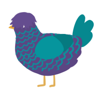 (unnamed), a overcast and teal chicken with a lace pattern
