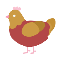 Lush Sticky Dates, a red and gold chicken with a head pattern