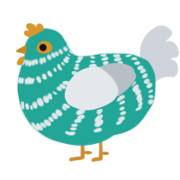 Grüne Wiese Cocktail, a turquoise and mist chicken with a bar pattern