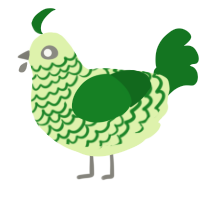 A apple and leaf chicken with a lace pattern