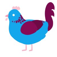 A sky and wine chicken with a neck-speckle pattern