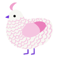 uhm, a white and pink chicken with a lace pattern