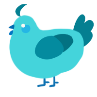 A aqua and sea chicken