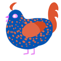 Blue Rock Thrush, a ultramarine and vermilion chicken with a speckle pattern