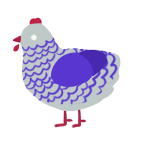 Grand Theft Auto, a silver and indigo chicken with a lace pattern