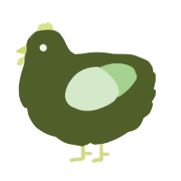 A olive and gluppy chicken