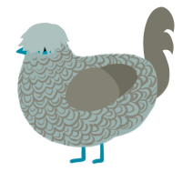 Thick Fog, a silver and ash chicken with a double-lace pattern