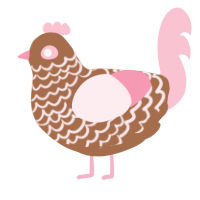 Chocolat Rose, a brown and rose chicken with a lace pattern