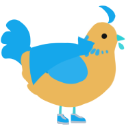 A honey and sky chicken with a neck-speckle pattern