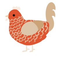 crackle, a vermilion and beige chicken with a lace pattern