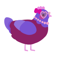 A spring and chartreuse chicken with a head pattern