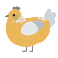 A honey and mist chicken with a neck-speckle pattern