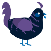 A tumblr and overcast chicken with a half-bar pattern