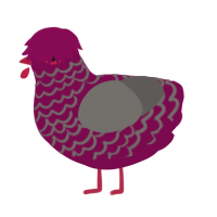 A wine and grey chicken with a lace pattern