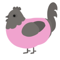 (unnamed), a pink and grey chicken with a head pattern