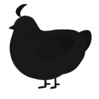 A sable and black chicken with a neck-speckle pattern
