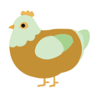 A gold and gluppy chicken with a head pattern
