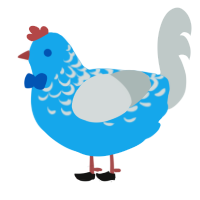 A sky and silver chicken with a half-lace pattern