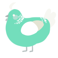 A mint and white chicken with a neck-band pattern