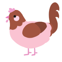 A rose and russet chicken with a head pattern